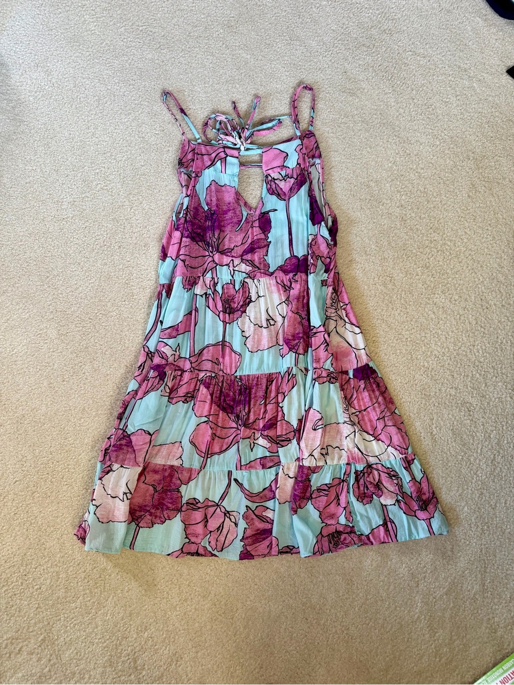 Maaji Pink and Aqua Floral Tie-Back Sundress